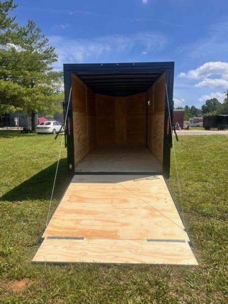 New 2026 Luxe 7x16 Enclosed Trailer- 3500LB Tandem Axle -Black Poly-Blackout