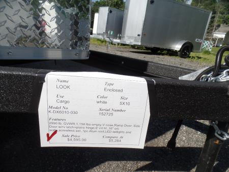 New 2026 Look Trailers 5X10 , 2,990 GVWR Cargo / Enclosed Trailer
