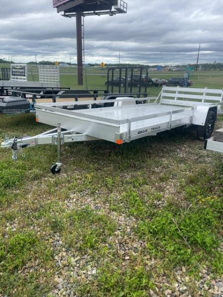 New 2026 Bear Track SINGLE AXLE 7X15 FOLD FLAT RAMP Utility Trailer
