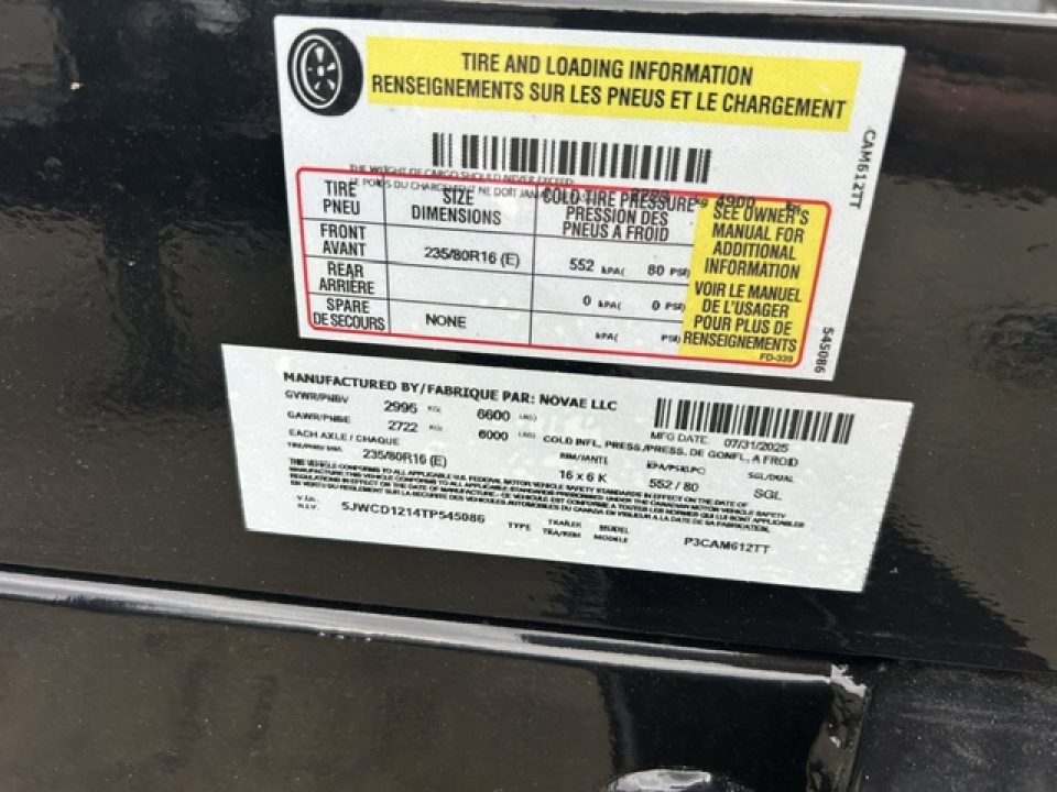 New 2026 Cam Superline 6 x 12 , 6,000 lb, GVWR Tilt Load Equipment Trailer