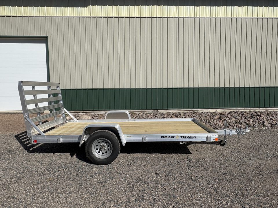 New 2026 76"x12' Bear Track Aluminum Utility Trailer - Wood Floor