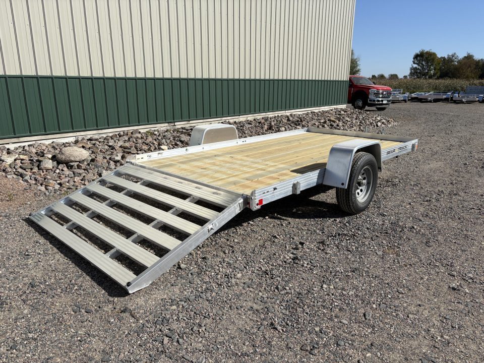 New 2026 76"x12' Bear Track Aluminum Utility Trailer - Wood Floor