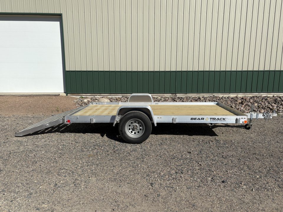 New 2026 76"x12' Bear Track Aluminum Utility Trailer - Wood Floor