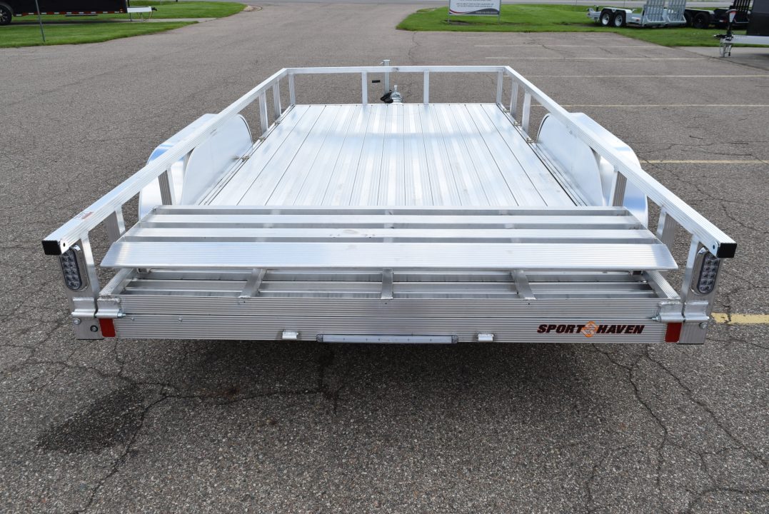 New SPORT HAVEN 7x14 DELUXE OPEN UTILITY w/ BI-FOLD RAMP GATE