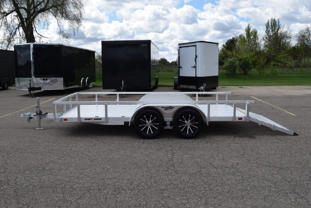 New SPORT HAVEN 7x14 DELUXE OPEN UTILITY w/ BI-FOLD RAMP GATE