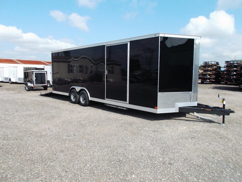 New 2026 Covered Wagon Trailers 8.5x24 Cargo / Enclosed Trailer / Enclosed Car Hauler / 7ft Interior / 5200# Axles / 60" Triple Tube Tongue / Extra Wide Ramp / 48" RV Side Door / Semi-Screwless Exterior / Heavy Duty .080 Black Poly Core Skin