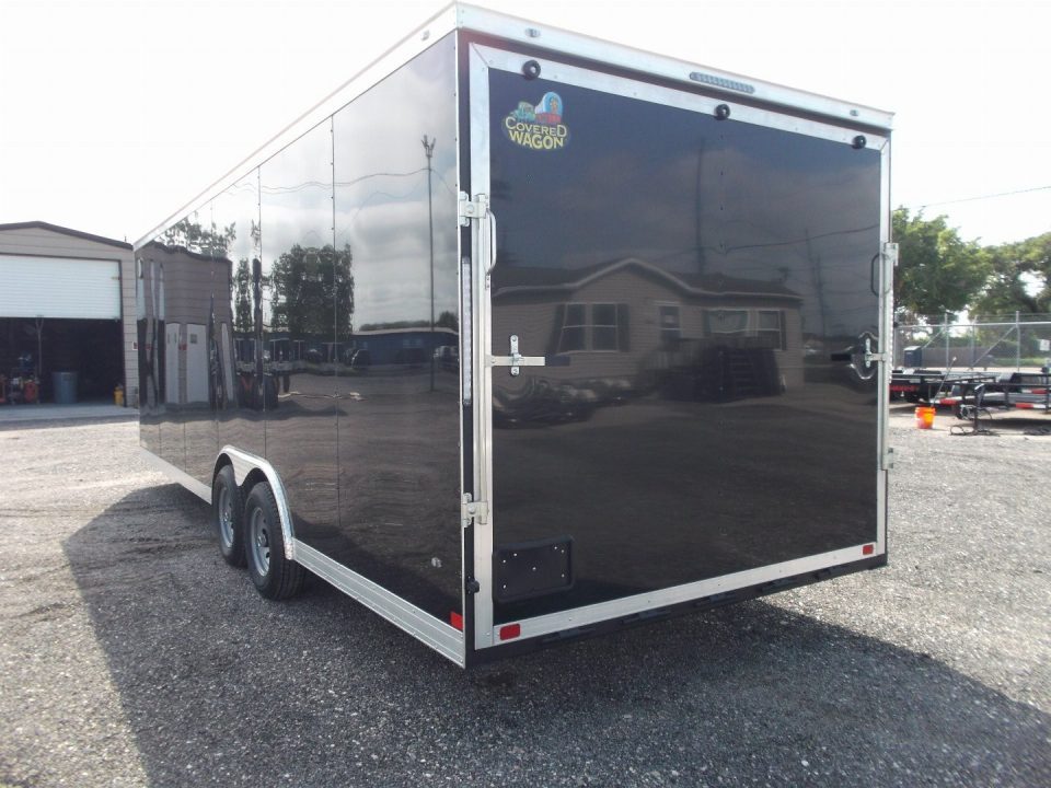 New 2026 Covered Wagon Trailers 8.5x24 Cargo / Enclosed Trailer / Enclosed Car Hauler / 7ft Interior / 5200# Axles / 60" Triple Tube Tongue / Extra Wide Ramp / 48" RV Side Door / Semi-Screwless Exterior / Heavy Duty .080 Black Poly Core Skin