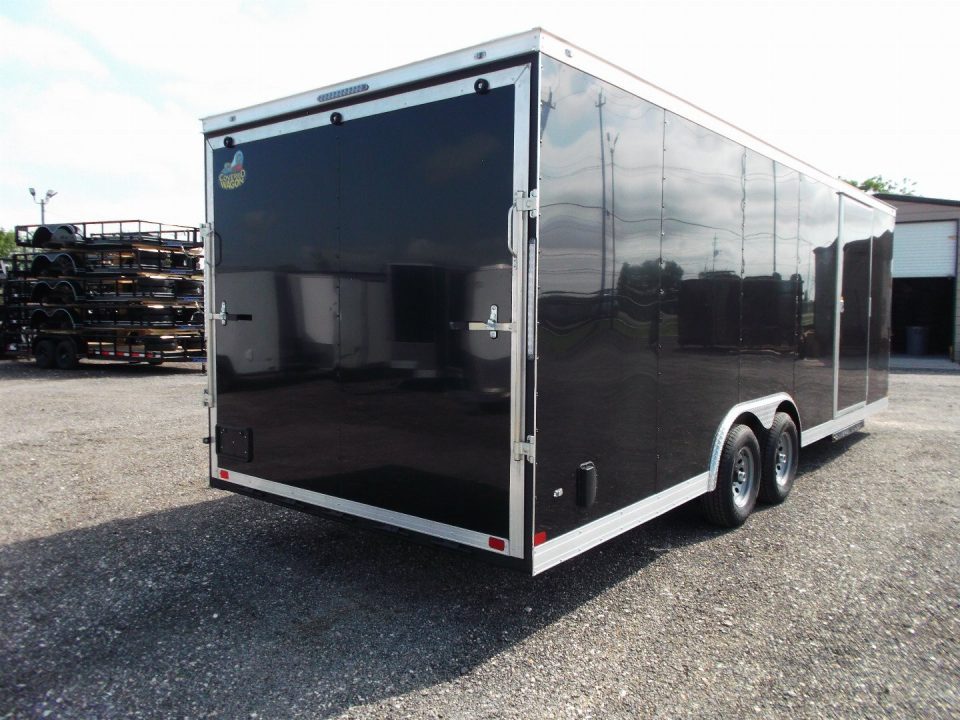 New 2026 Covered Wagon Trailers 8.5x24 Cargo / Enclosed Trailer / Enclosed Car Hauler / 7ft Interior / 5200# Axles / 60" Triple Tube Tongue / Extra Wide Ramp / 48" RV Side Door / Semi-Screwless Exterior / Heavy Duty .080 Black Poly Core Skin