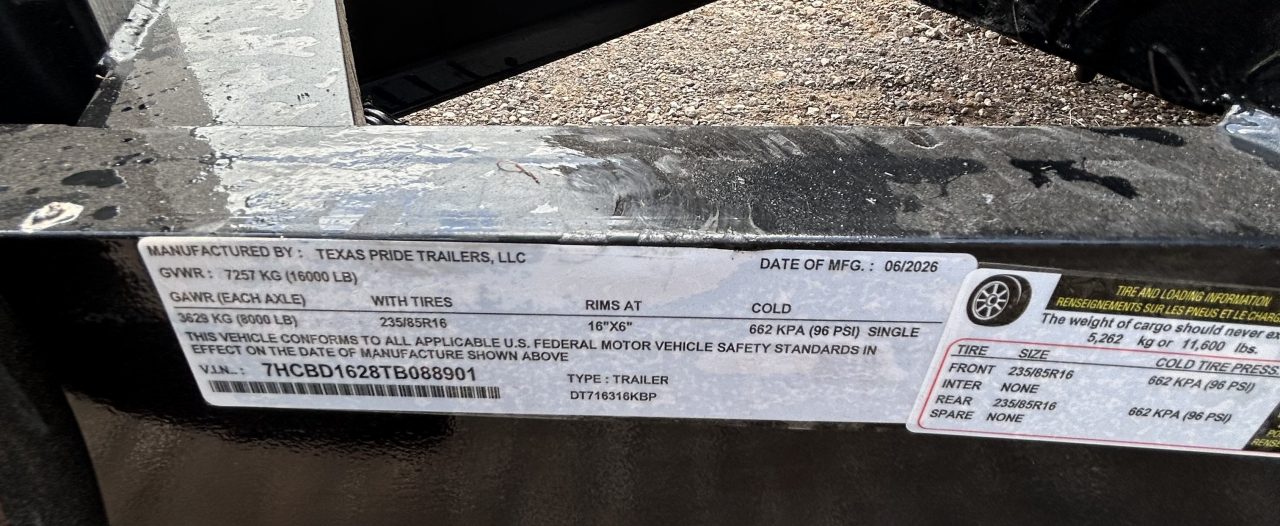 New 2026 Texas Pride Trailers-BumperPull 7x16x3 Tandem Axles Dump Trailer-8K Axles-UPGRADES!!