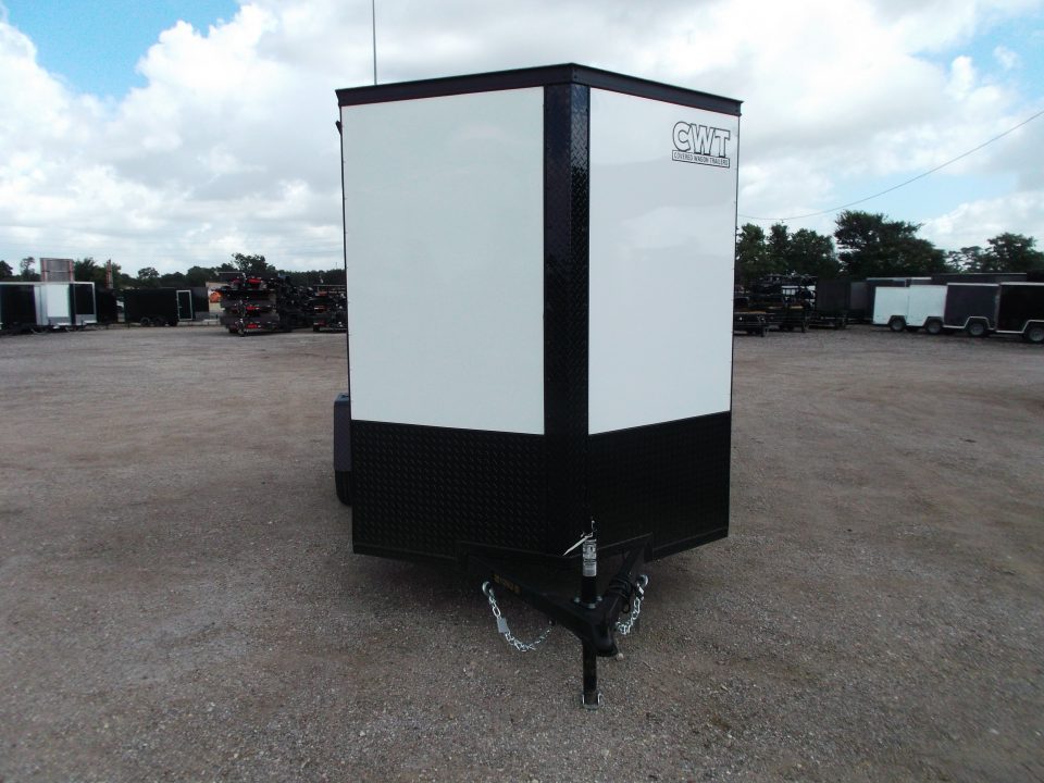 New 2026 Covered Wagon Trailers 6x12 Cargo / Enclosed Trailer / 6'6" Interior Height / Extra Wide Ramp Gate / RV Side Door / .030 White / Black Out Package