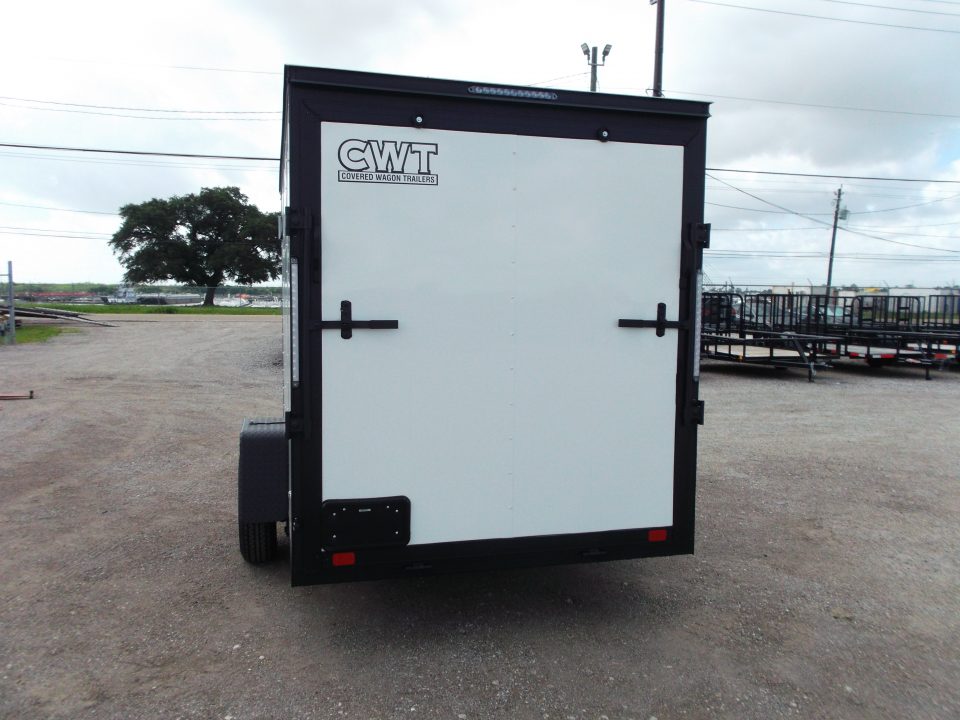 New 2026 Covered Wagon Trailers 6x12 Cargo / Enclosed Trailer / 6'6" Interior Height / Extra Wide Ramp Gate / RV Side Door / .030 White / Black Out Package