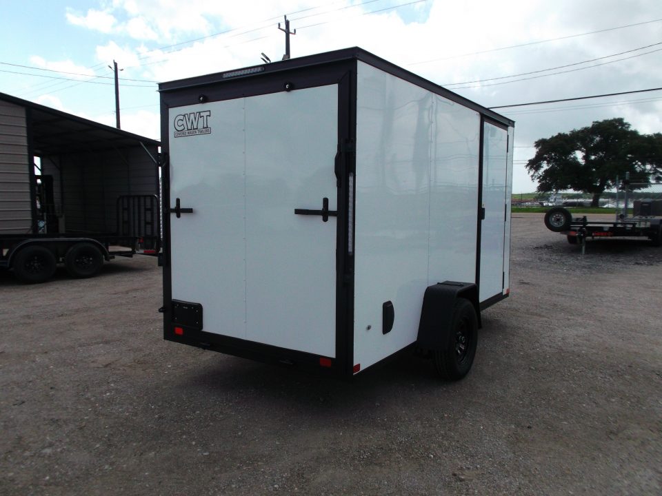 New 2026 Covered Wagon Trailers 6x12 Cargo / Enclosed Trailer / 6'6" Interior Height / Extra Wide Ramp Gate / RV Side Door / .030 White / Black Out Package