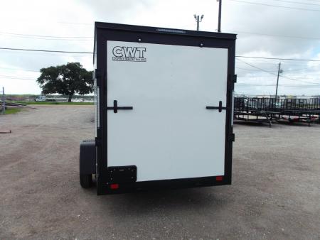 New 2026 Covered Wagon Trailers 6x12 Cargo / Enclosed Trailer / 6'6" Interior Height / Extra Wide Ramp Gate / RV Side Door / .030 White / Black Out Package