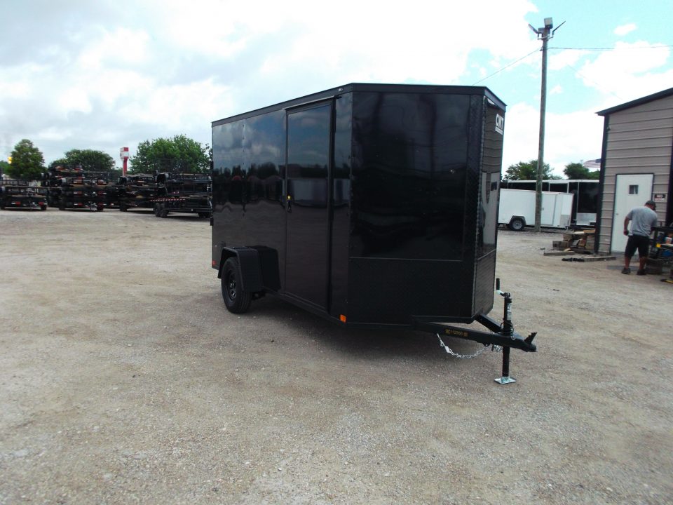 New 2026 Covered Wagon Trailers 6x12 Cargo / Enclosed Trailer / 6'6" Interior Height / Extra Wide Ramp Gate / RV Side Door / .030 Black Semi-Screwless Exterior / Black Out Package