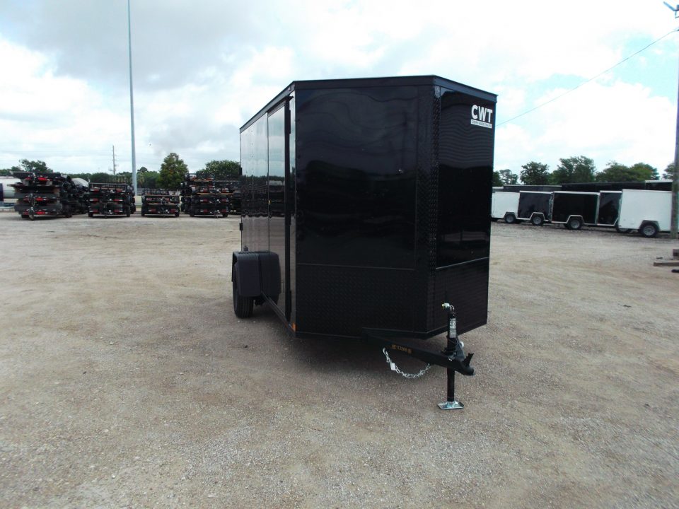 New 2026 Covered Wagon Trailers 6x12 Cargo / Enclosed Trailer / 6'6" Interior Height / Extra Wide Ramp Gate / RV Side Door / .030 Black Semi-Screwless Exterior / Black Out Package