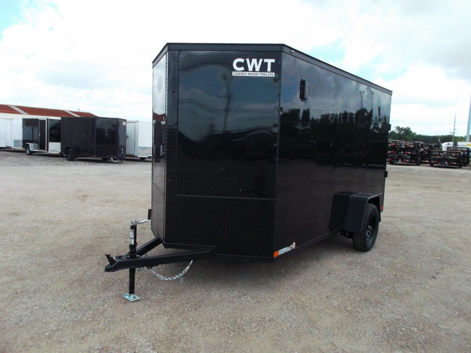 New 2026 Covered Wagon Trailers 6x12 Cargo / Enclosed Trailer / 6'6" Interior Height / Extra Wide Ramp Gate / RV Side Door / .030 Black Semi-Screwless Exterior / Black Out Package