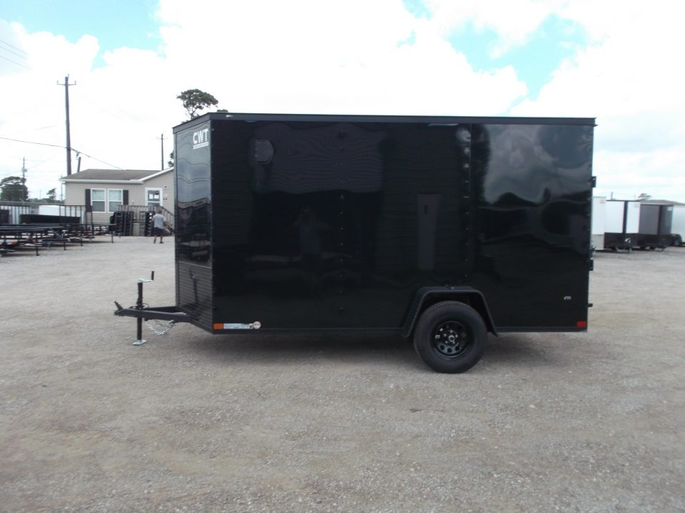 New 2026 Covered Wagon Trailers 6x12 Cargo / Enclosed Trailer / 6'6" Interior Height / Extra Wide Ramp Gate / RV Side Door / .030 Black Semi-Screwless Exterior / Black Out Package