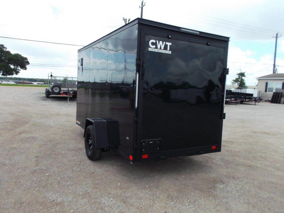 New 2026 Covered Wagon Trailers 6x12 Cargo / Enclosed Trailer / 6'6" Interior Height / Extra Wide Ramp Gate / RV Side Door / .030 Black Semi-Screwless Exterior / Black Out Package