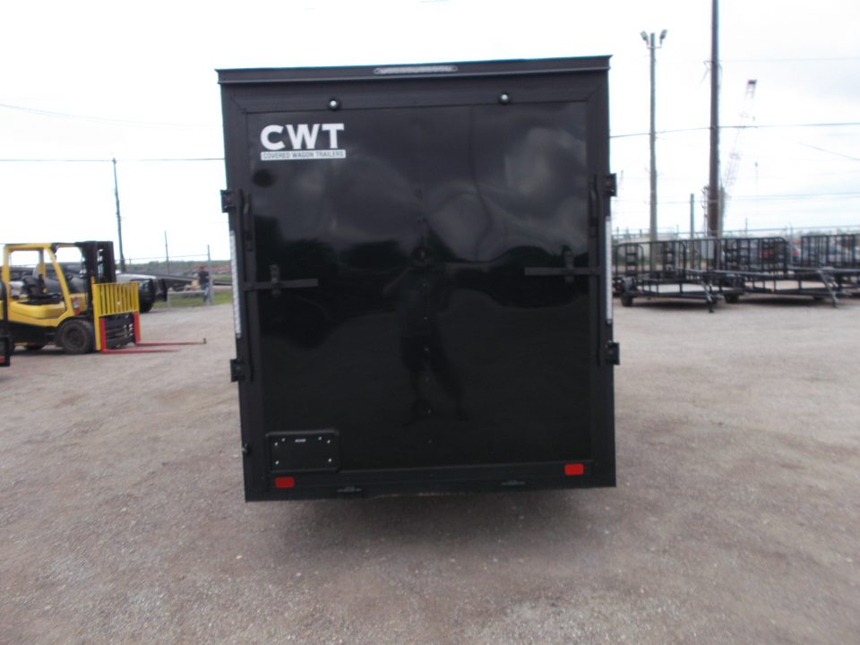 New 2026 Covered Wagon Trailers 6x12 Cargo / Enclosed Trailer / 6'6" Interior Height / Extra Wide Ramp Gate / RV Side Door / .030 Black Semi-Screwless Exterior / Black Out Package