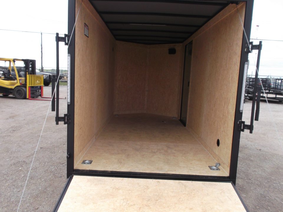 New 2026 Covered Wagon Trailers 6x12 Cargo / Enclosed Trailer / 6'6" Interior Height / Extra Wide Ramp Gate / RV Side Door / .030 Black Semi-Screwless Exterior / Black Out Package