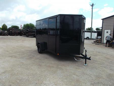 New 2026 Covered Wagon Trailers 6x12 Cargo / Enclosed Trailer / 6'6  Interior Height / Extra Wide Ramp Gate / RV Side Door / .030 Black Semi-Screwless Exterior / Black Out Package