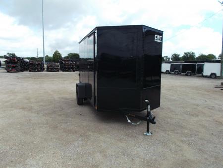 New 2026 Covered Wagon Trailers 6x12 Cargo / Enclosed Trailer / 6'6" Interior Height / Extra Wide Ramp Gate / RV Side Door / .030 Black Semi-Screwless Exterior / Black Out Package