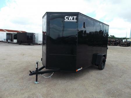 New 2026 Covered Wagon Trailers 6x12 Cargo / Enclosed Trailer / 6'6" Interior Height / Extra Wide Ramp Gate / RV Side Door / .030 Black Semi-Screwless Exterior / Black Out Package