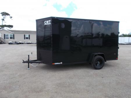 New 2026 Covered Wagon Trailers 6x12 Cargo / Enclosed Trailer / 6'6" Interior Height / Extra Wide Ramp Gate / RV Side Door / .030 Black Semi-Screwless Exterior / Black Out Package