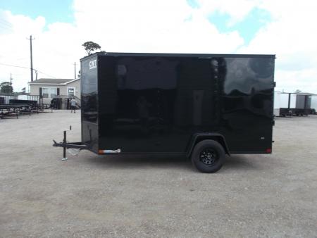 New 2026 Covered Wagon Trailers 6x12 Cargo / Enclosed Trailer / 6'6" Interior Height / Extra Wide Ramp Gate / RV Side Door / .030 Black Semi-Screwless Exterior / Black Out Package