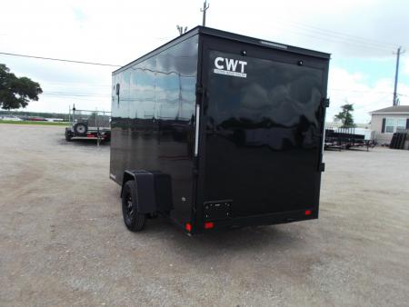 New 2026 Covered Wagon Trailers 6x12 Cargo / Enclosed Trailer / 6'6" Interior Height / Extra Wide Ramp Gate / RV Side Door / .030 Black Semi-Screwless Exterior / Black Out Package