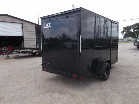 New 2026 Covered Wagon Trailers 6x12 Cargo / Enclosed Trailer / 6'6" Interior Height / Extra Wide Ramp Gate / RV Side Door / .030 Black Semi-Screwless Exterior / Black Out Package