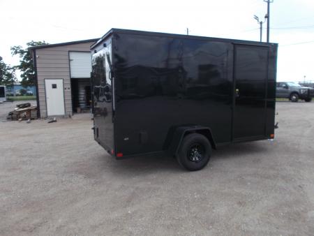 New 2026 Covered Wagon Trailers 6x12 Cargo / Enclosed Trailer / 6'6" Interior Height / Extra Wide Ramp Gate / RV Side Door / .030 Black Semi-Screwless Exterior / Black Out Package