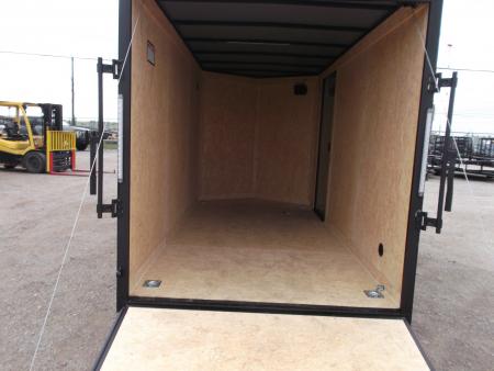 New 2026 Covered Wagon Trailers 6x12 Cargo / Enclosed Trailer / 6'6" Interior Height / Extra Wide Ramp Gate / RV Side Door / .030 Black Semi-Screwless Exterior / Black Out Package
