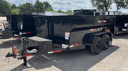 New 2026 Texas Pride Trailers BumperPull 7x12x3 Tandem Axles Dump Trailer-7K Axles-Equipment Ramps