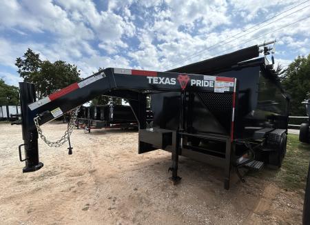 New 2026 Texas Pride Trailers Gooseneck 7x16x4 Tandem Axles Dump Trailer-8K Axles-UPGRADES!!