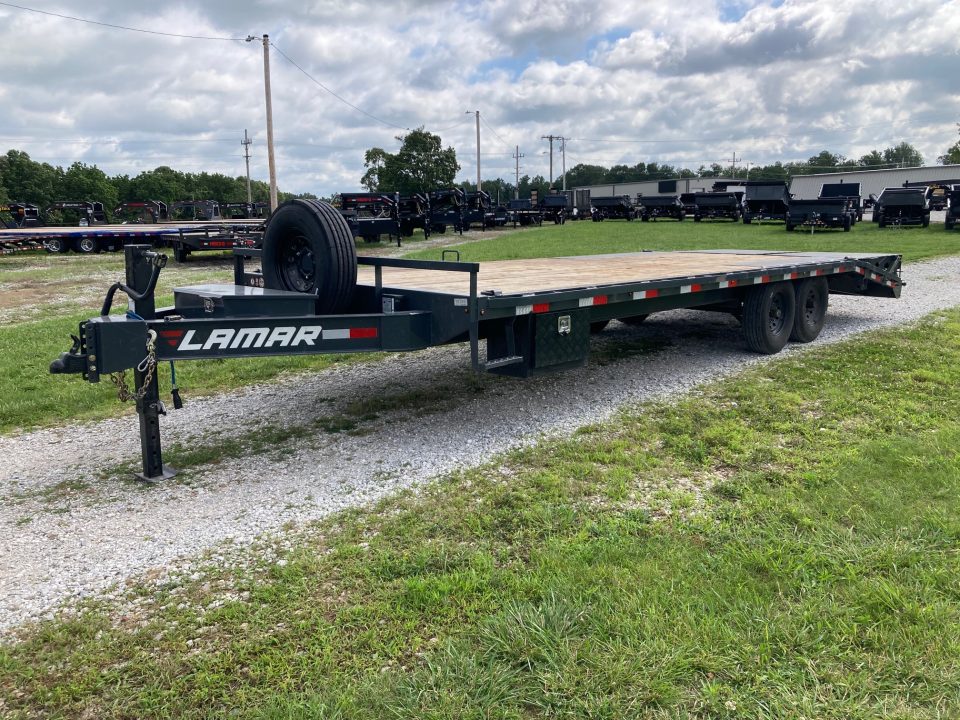 Used 2026 Lamar Trailers 102X24 TANDEM 14K W/ 5' DOVE, MAX RAMPS & 14 PLY TIRES Deckover Trailer