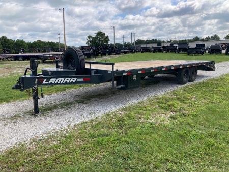 Used 2026 Lamar Trailers 102X24 TANDEM 14K W/ 5' DOVE, MAX RAMPS & 14 PLY TIRES Deckover Trailer