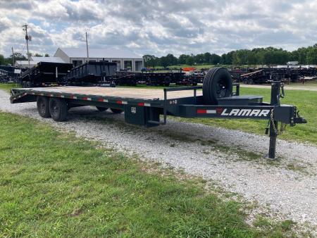 Used 2026 Lamar Trailers 102X24 TANDEM 14K W/ 5' DOVE, MAX RAMPS & 14 PLY TIRES Deckover Trailer