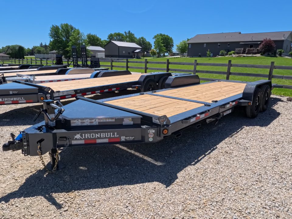 New 2027 Iron Bull 83 x 22 (16+6) TWB Tilt Trailer with 2)7K Torsion Axles, Electric Brakes, Fork Holders, 2 5/16" Adj. Coupler and More!