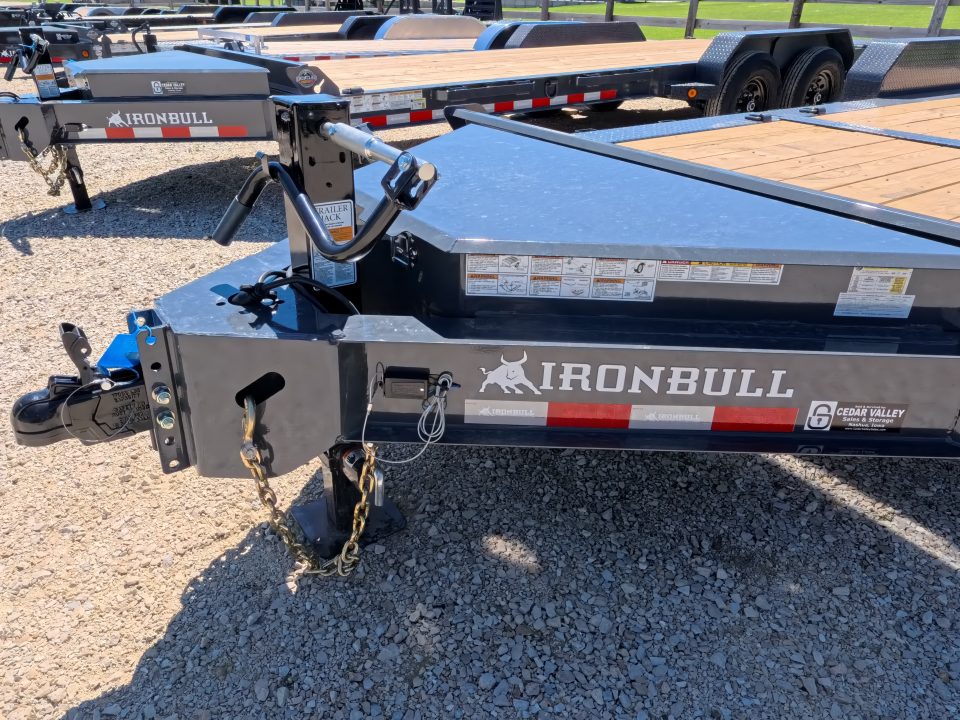 New 2027 Iron Bull 83 x 22 (16+6) TWB Tilt Trailer with 2)7K Torsion Axles, Electric Brakes, Fork Holders, 2 5/16" Adj. Coupler and More!