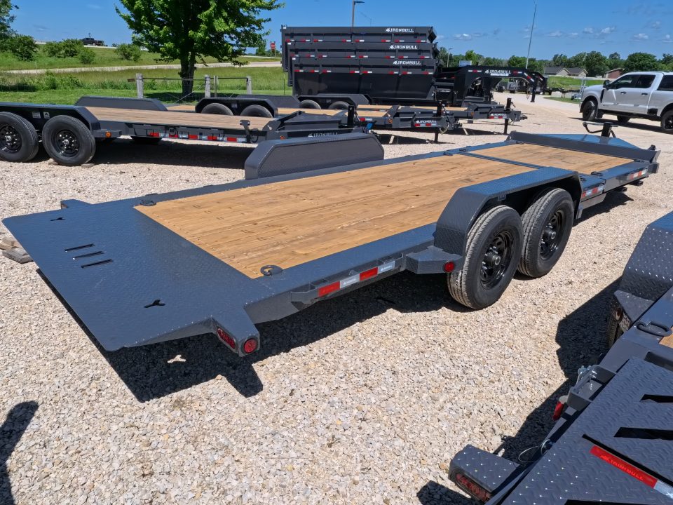 New 2027 Iron Bull 83 x 22 (16+6) TWB Tilt Trailer with 2)7K Torsion Axles, Electric Brakes, Fork Holders, 2 5/16" Adj. Coupler and More!