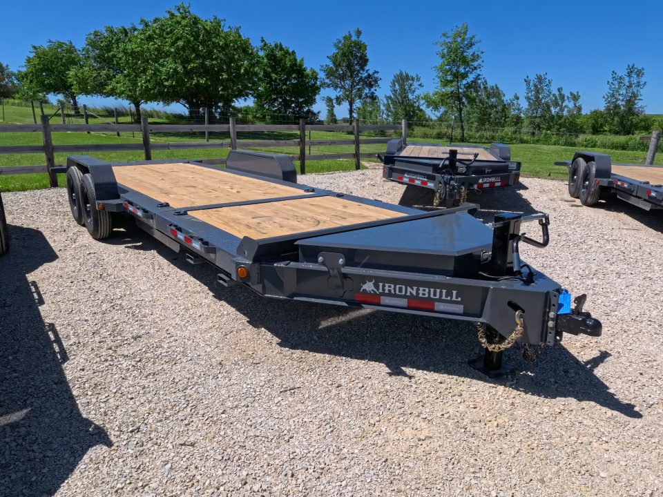 New 2027 Iron Bull 83 x 22 (16+6) TWB Tilt Trailer with 2)7K Torsion Axles, Electric Brakes, Fork Holders, 2 5/16" Adj. Coupler and More!