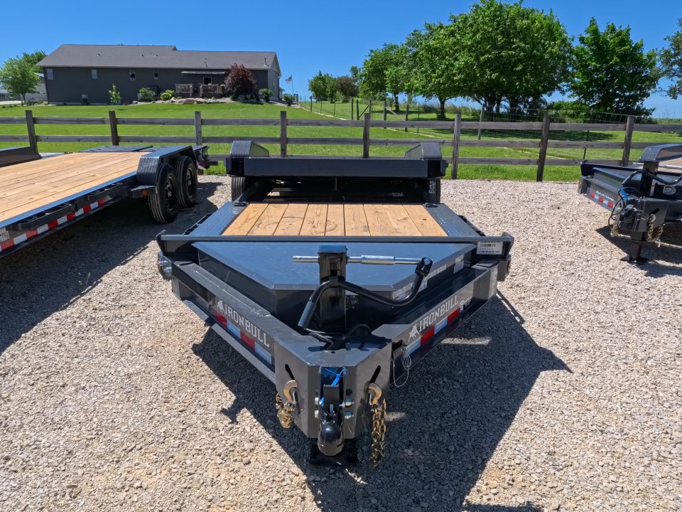 New 2027 Iron Bull 83 x 22 (16+6) TWB Tilt Trailer with 2)7K Torsion Axles, Electric Brakes, Fork Holders, 2 5/16" Adj. Coupler and More!