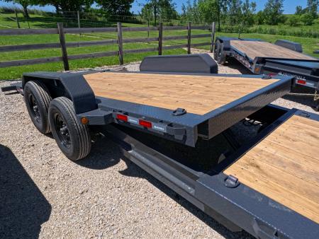 New 2027 Iron Bull 83 x 22 (16+6) TWB Tilt Trailer with 2)7K Torsion Axles, Electric Brakes, Fork Holders, 2 5/16" Adj. Coupler and More!