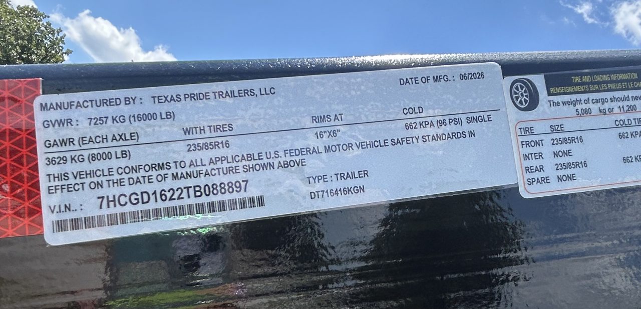 New 2026 Texas Pride Trailers Gooseneck 7x16x4 Tandem Axles Dump Trailer-8K Axles-UPGRADES!!