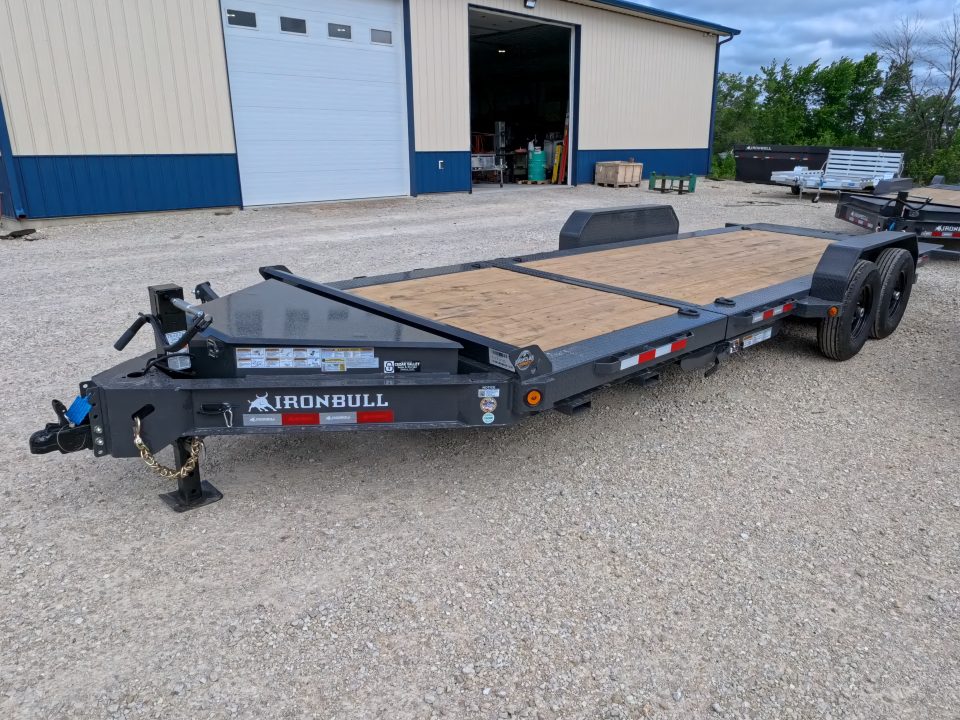 New 2027 Iron Bull 83 x 22 (16+6) TWB Tilt Trailer 2) 7K Torsion Axles w/Electric Brakes, Fork Holders, Spare Tire Mount, 10K Drop Leg Jack, and More!