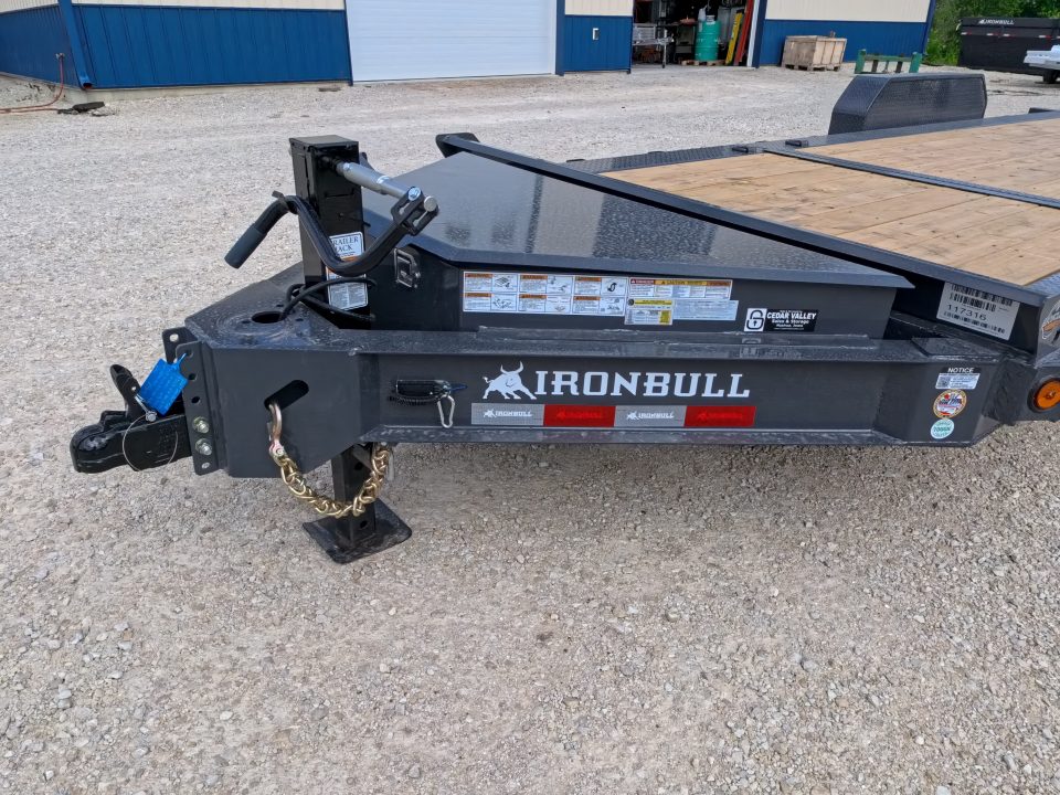 New 2027 Iron Bull 83 x 22 (16+6) TWB Tilt Trailer 2) 7K Torsion Axles w/Electric Brakes, Fork Holders, Spare Tire Mount, 10K Drop Leg Jack, and More!