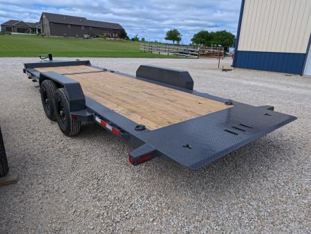 New 2027 Iron Bull 83 x 22 (16+6) TWB Tilt Trailer 2) 7K Torsion Axles w/Electric Brakes, Fork Holders, Spare Tire Mount, 10K Drop Leg Jack, and More!
