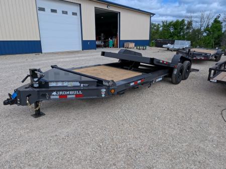 New 2027 Iron Bull 83 x 22 (16+6) TWB Tilt Trailer 2) 7K Torsion Axles w/Electric Brakes, Fork Holders, Spare Tire Mount, 10K Drop Leg Jack, and More!