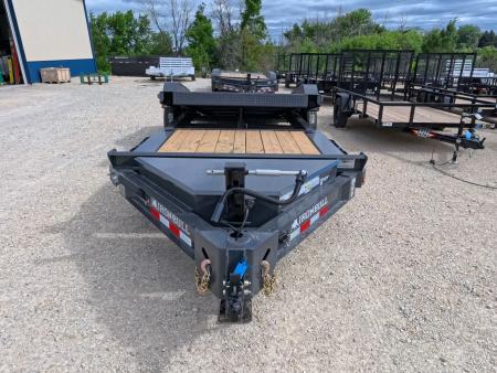 New 2027 Iron Bull 83 x 22 (16+6) TWB Tilt Trailer 2) 7K Torsion Axles w/Electric Brakes, Fork Holders, Spare Tire Mount, 10K Drop Leg Jack, and More!